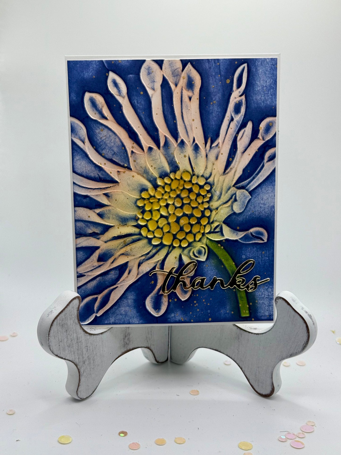 Beautiful Debossed Thank you card