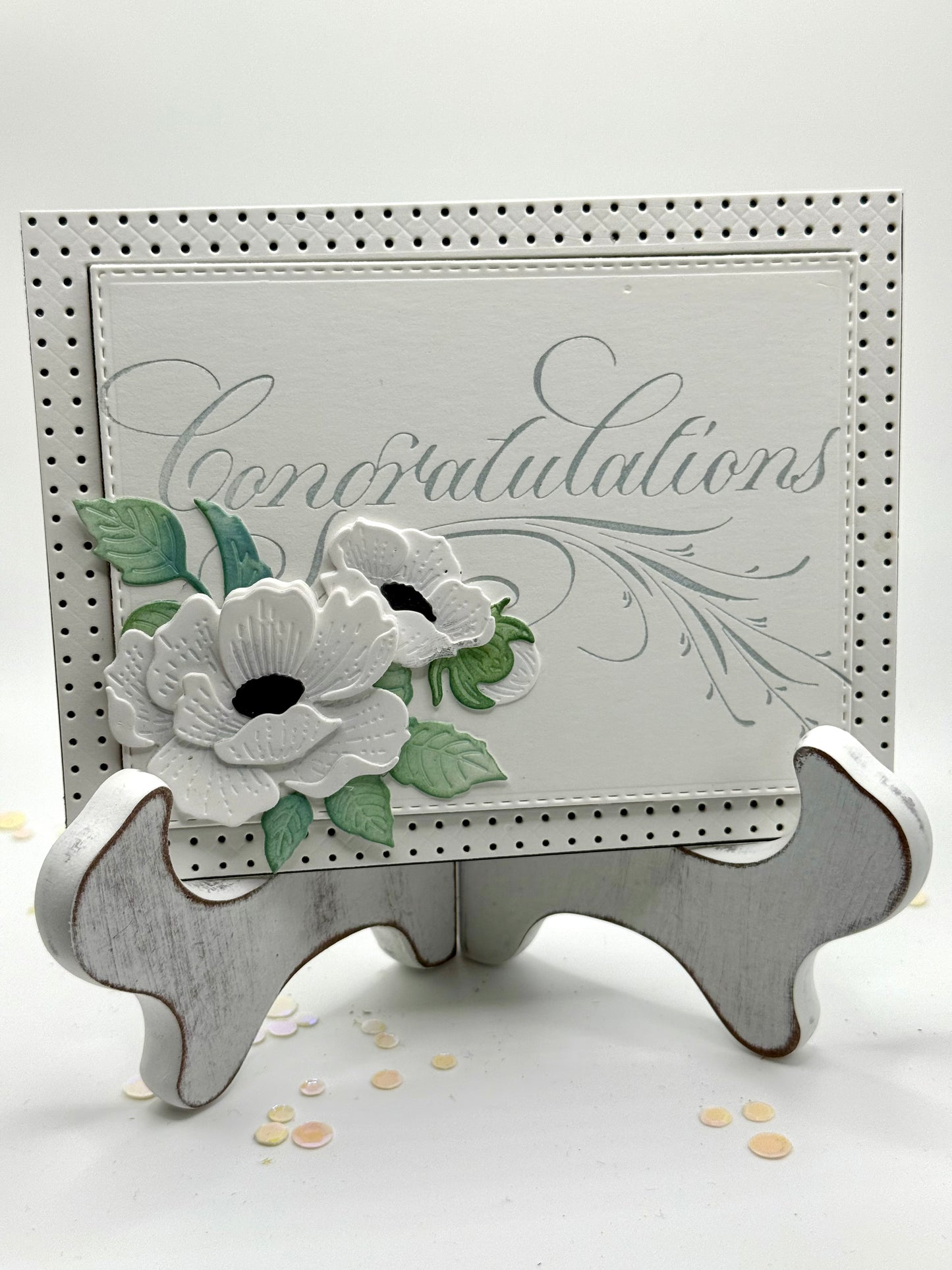 Black and White Roses Congratulations card
