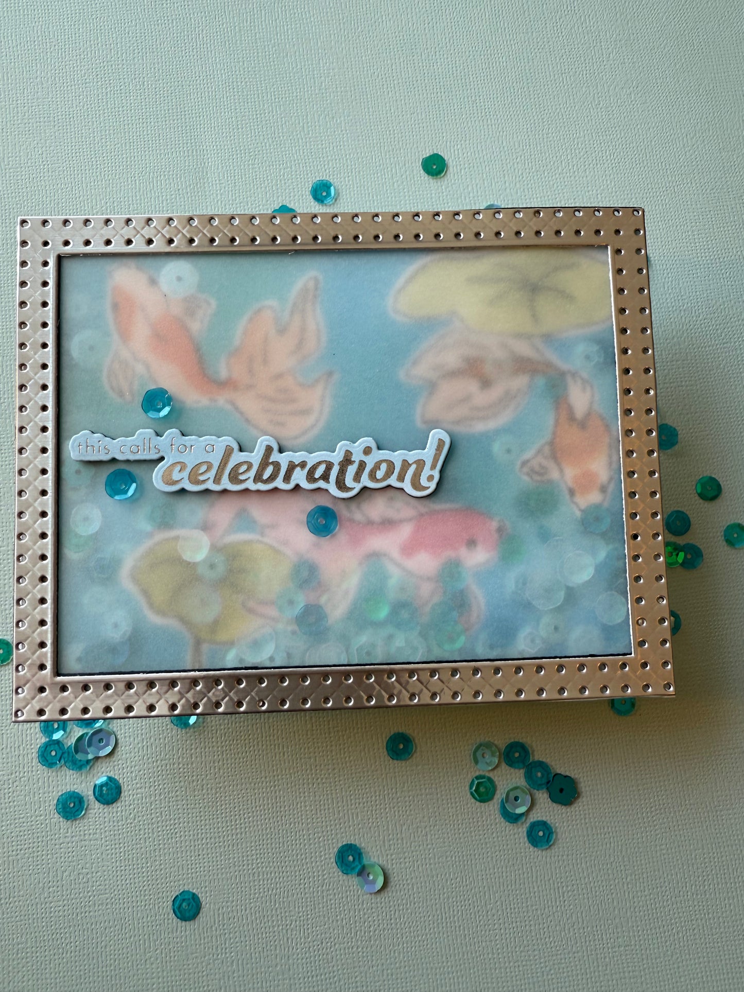 Koi pond shaker card