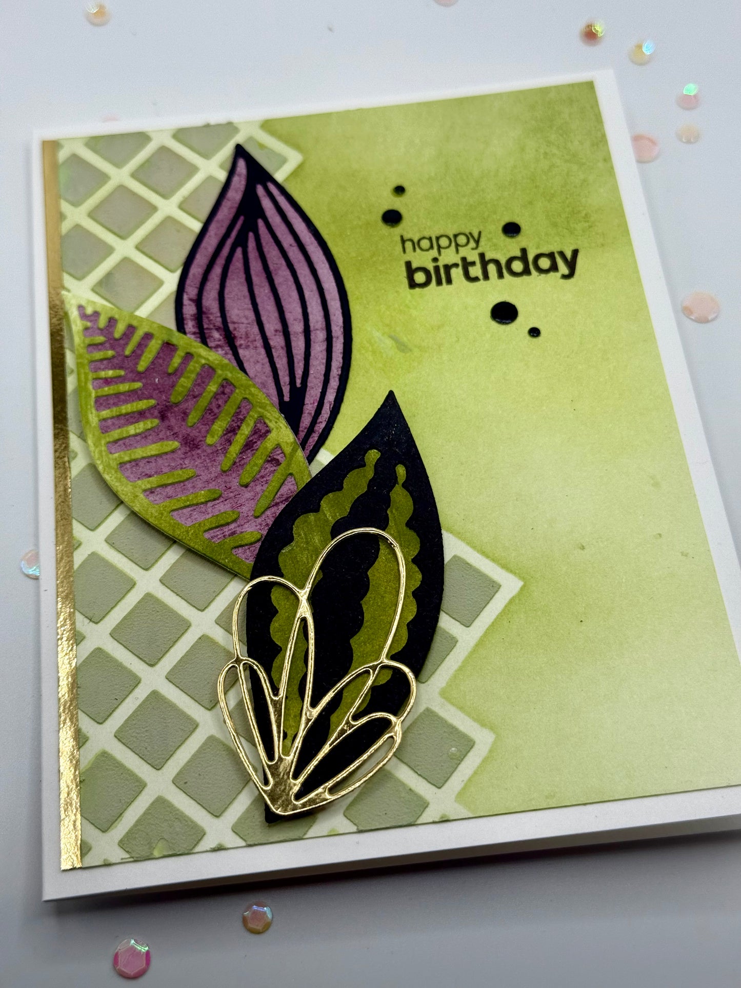 Green textured background with leaves