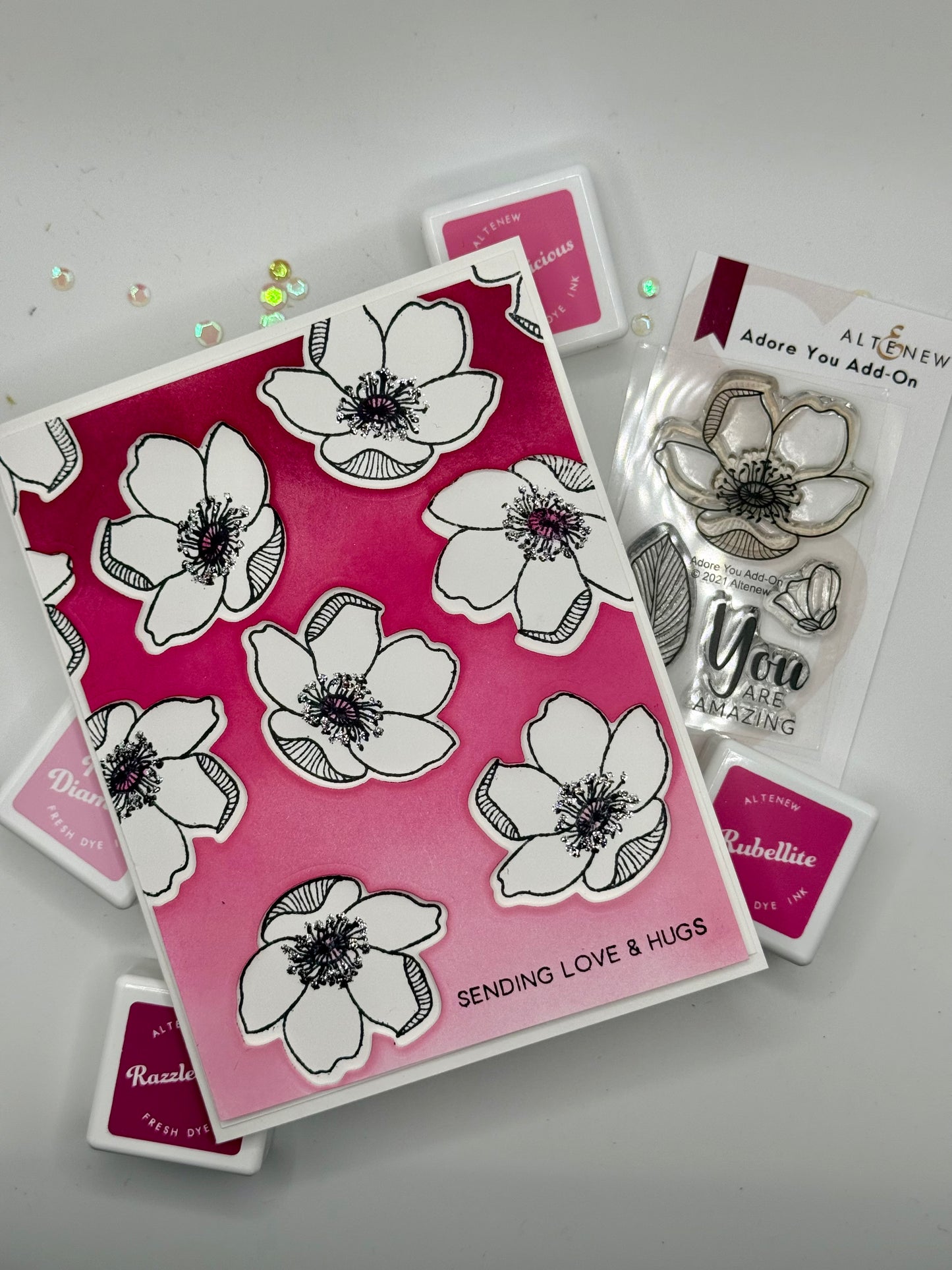 ombre magnolia sending love card