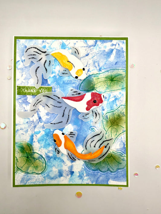 Charming koi fish card