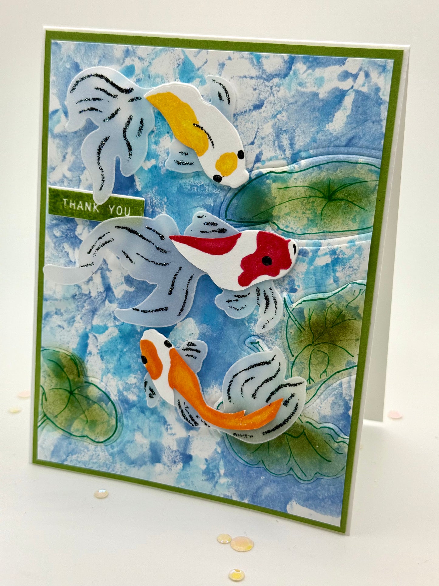 Charming koi fish card