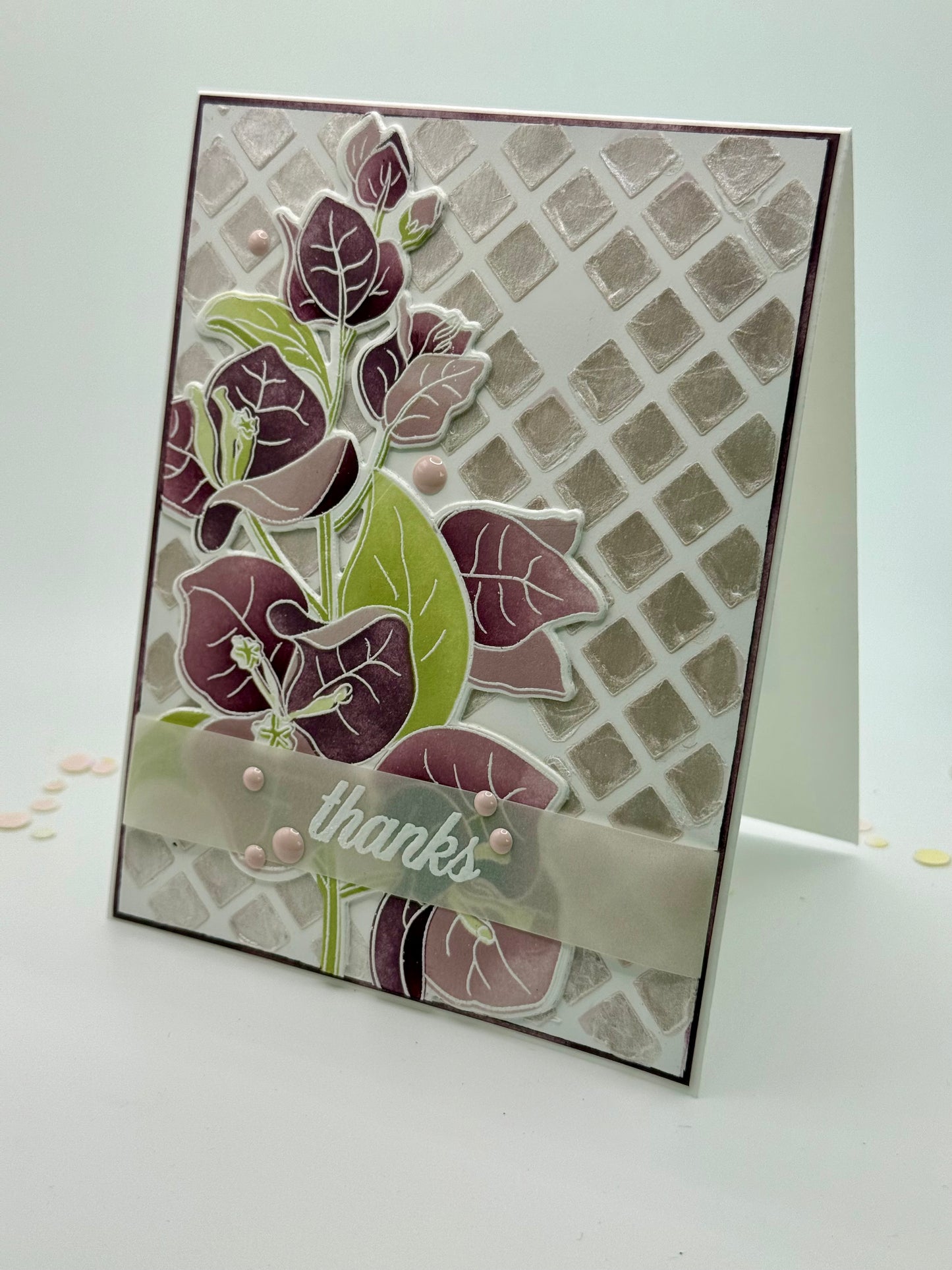 Thank you card with lots of shine