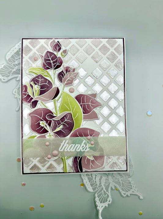 Thank you card with lots of shine